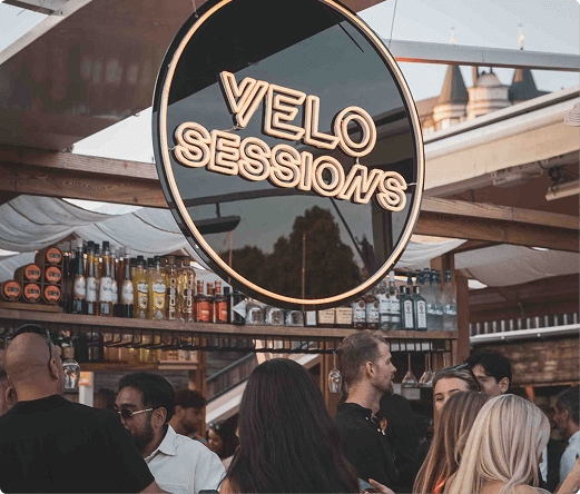VELO sessions sign