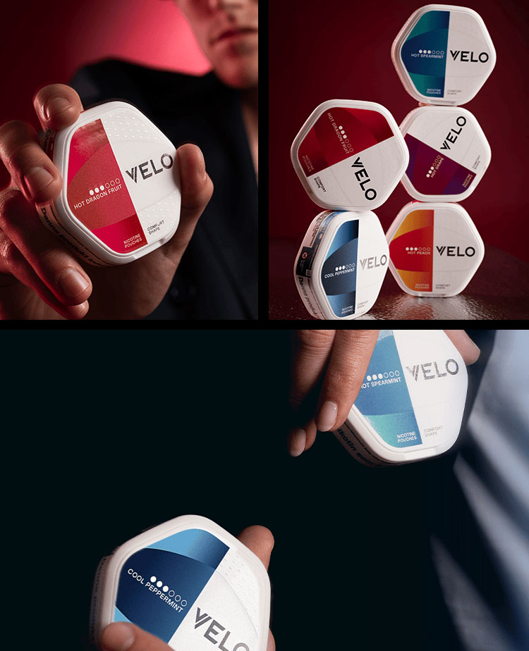 Hot Peach, Hot Dragon Fruit, Hot Grape, Hot Spearmint and Cool Peppermint Shift designs.